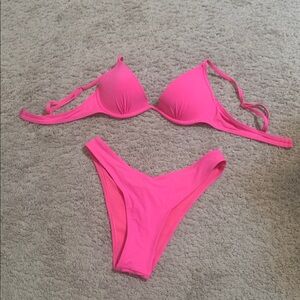 Hot pink two piece bikini